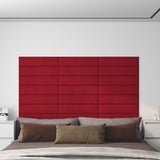 Vidaxl vægpaneler 12 ST 1,08 m² 60x15 cm Velvet Wine Red