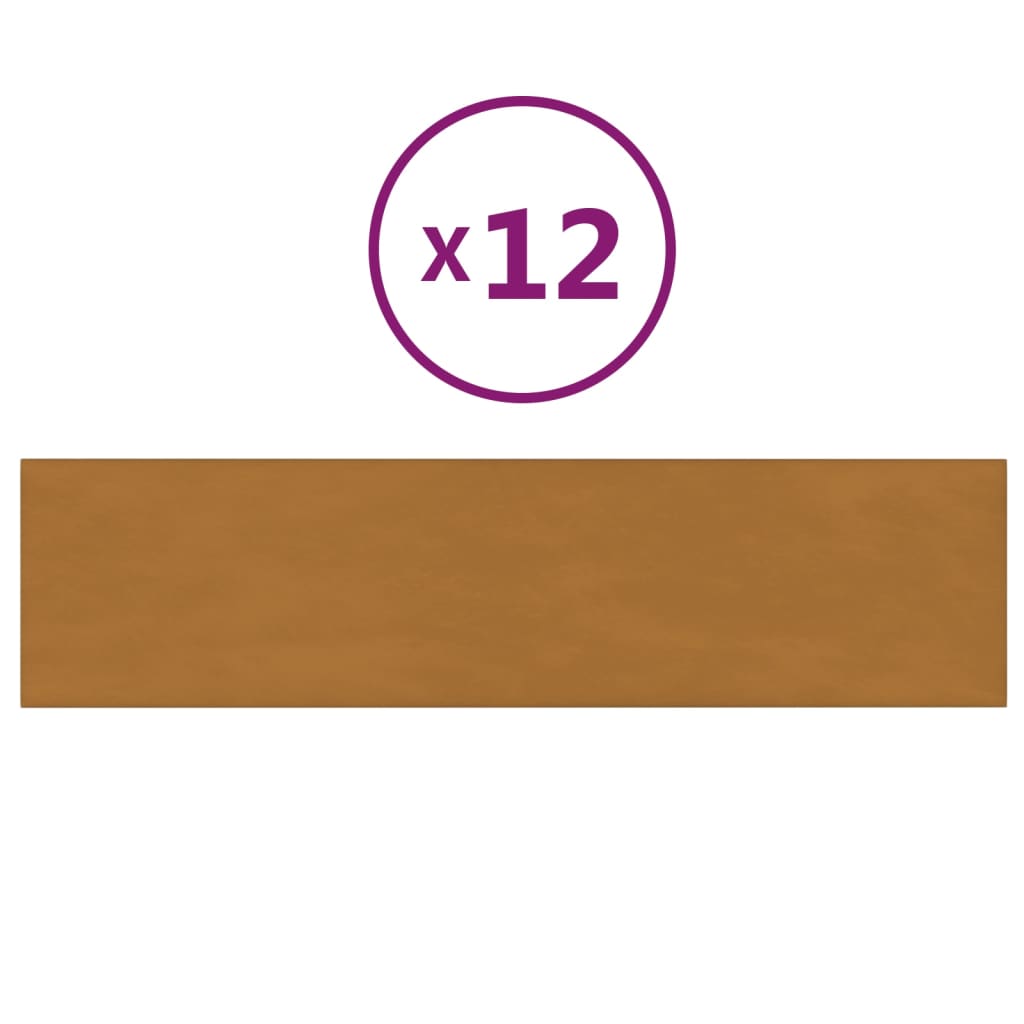 Vidaxl vægpaneler 12 st 1,08 m² 60x15 cm fløjlsbrun