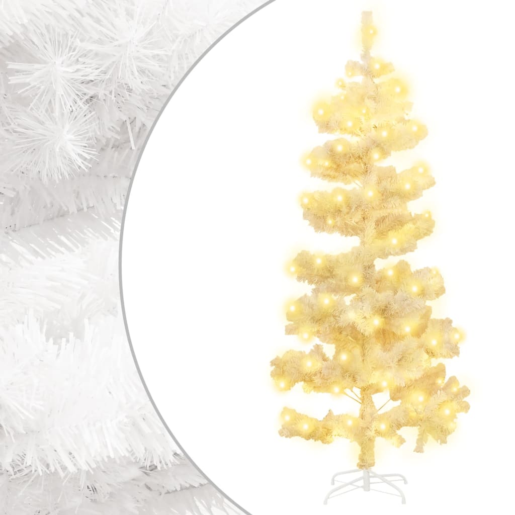 Vidaxl Kunstkerstboom med belysning og standard 150 cm PVC White