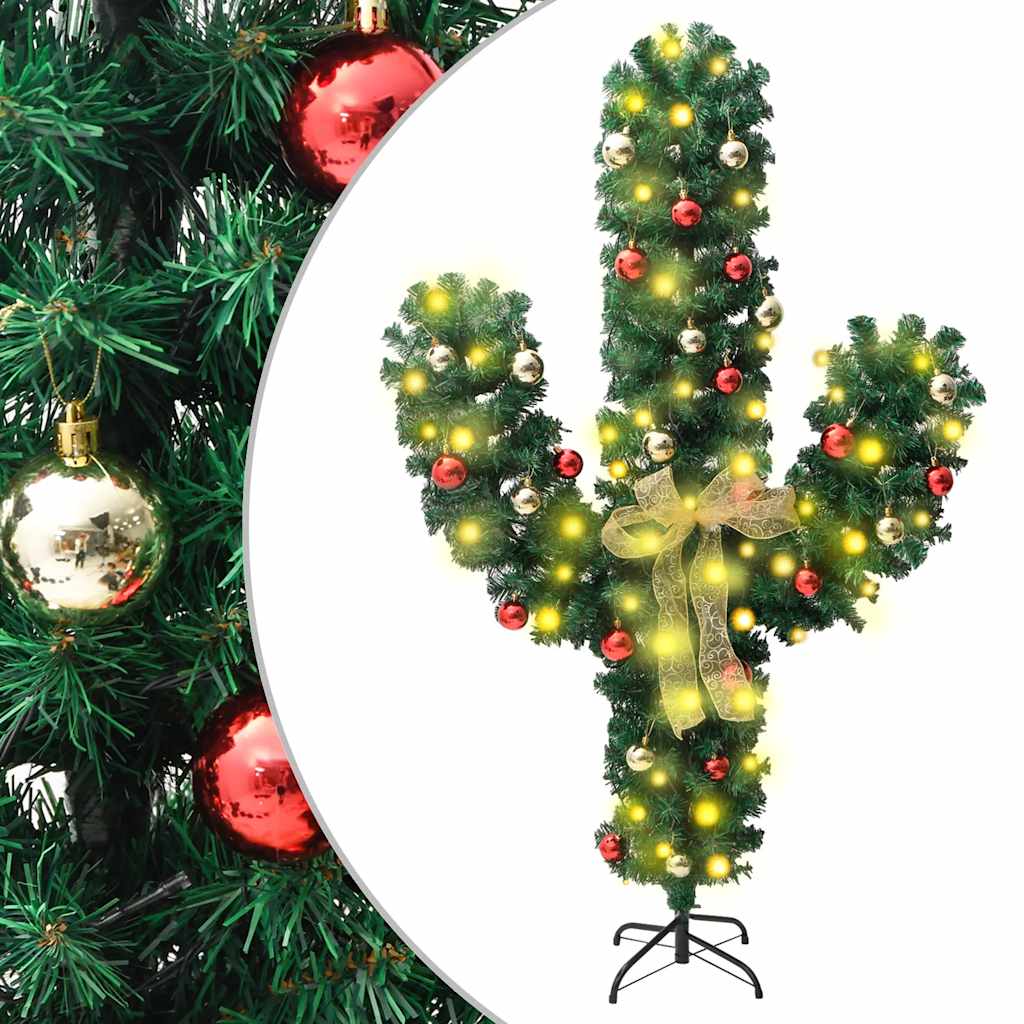 VidaXL julekaktus med stativ og lysdioder 210 cm PVC grøn