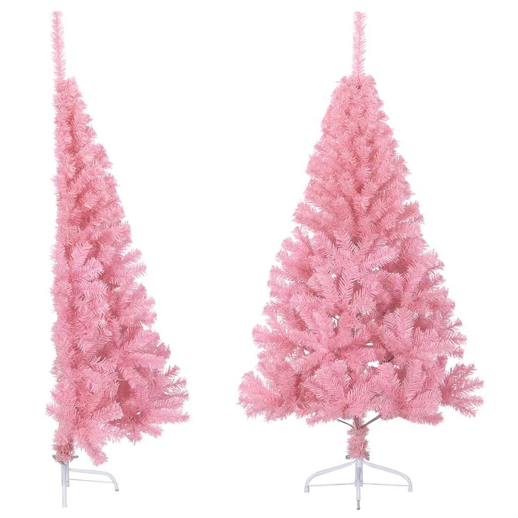 Vidaxx kunstigt juletræ med standard halv 120 cm PVC pink