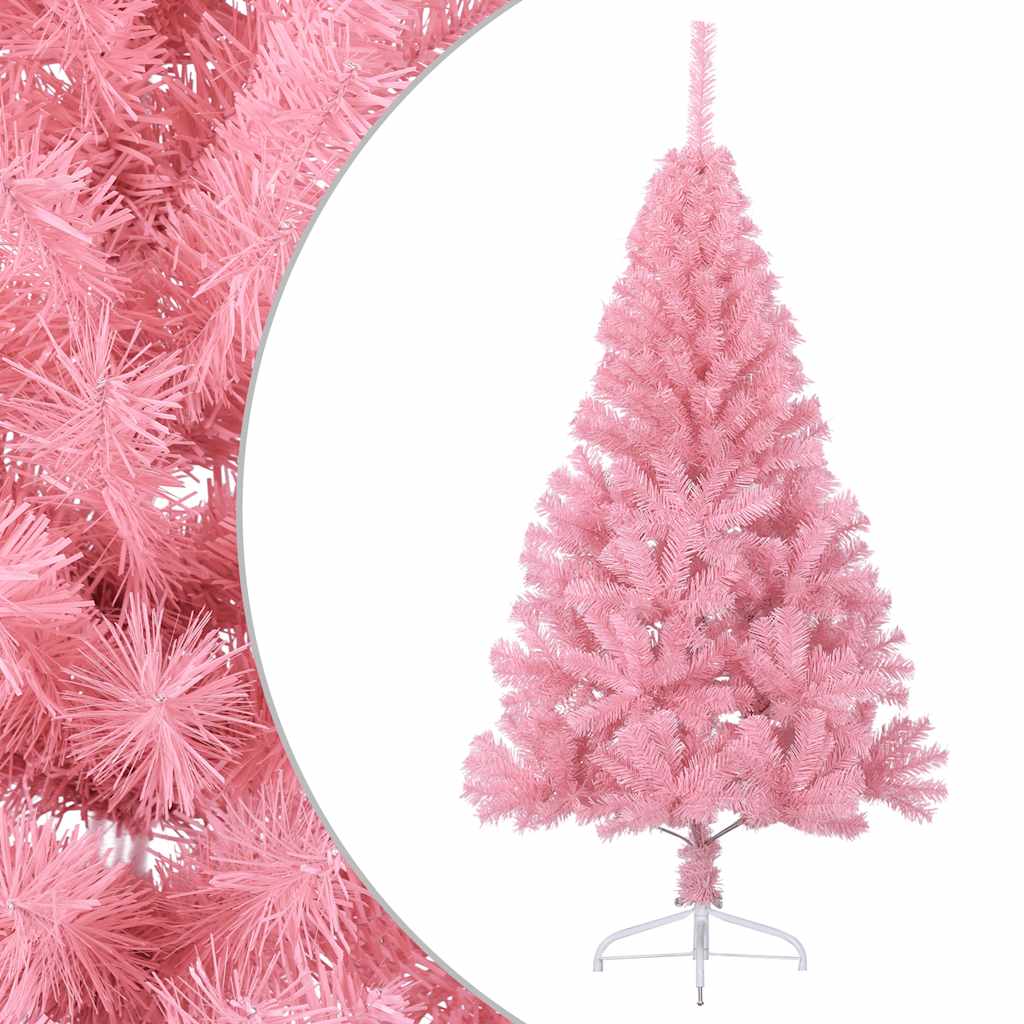 Vidaxx kunstigt juletræ med standard halv 120 cm PVC pink