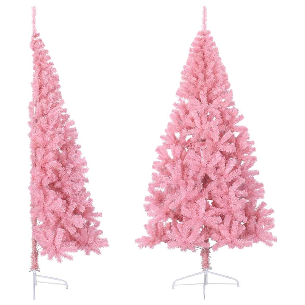 Vidaxl Kunstkerstboom med standard halv 210 cm PVC Pink