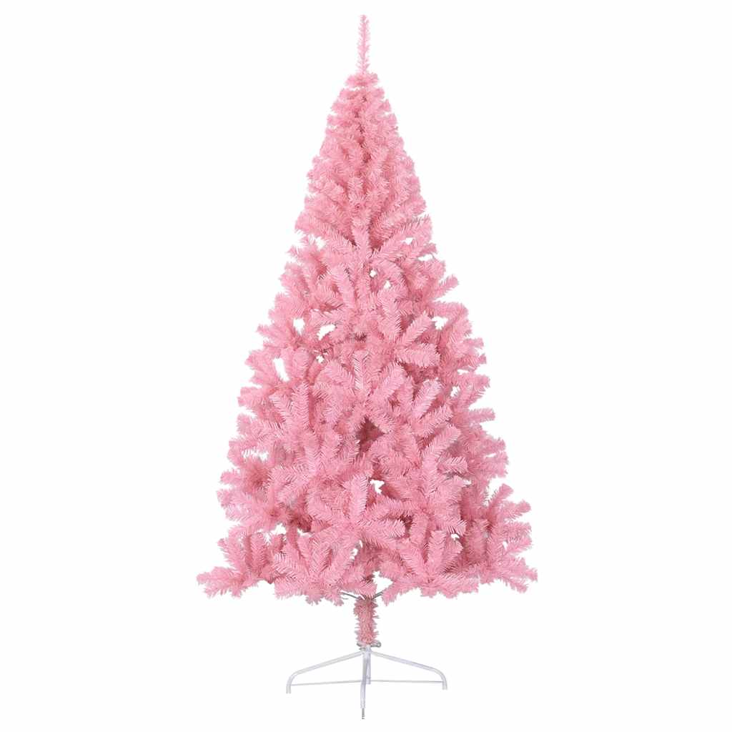 Vidaxl Kunstkerstboom med standard halv 210 cm PVC Pink