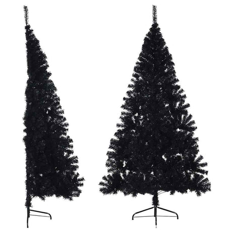 Vidaxl Kunstkerstboom med standard halv 180 cm PVC sort