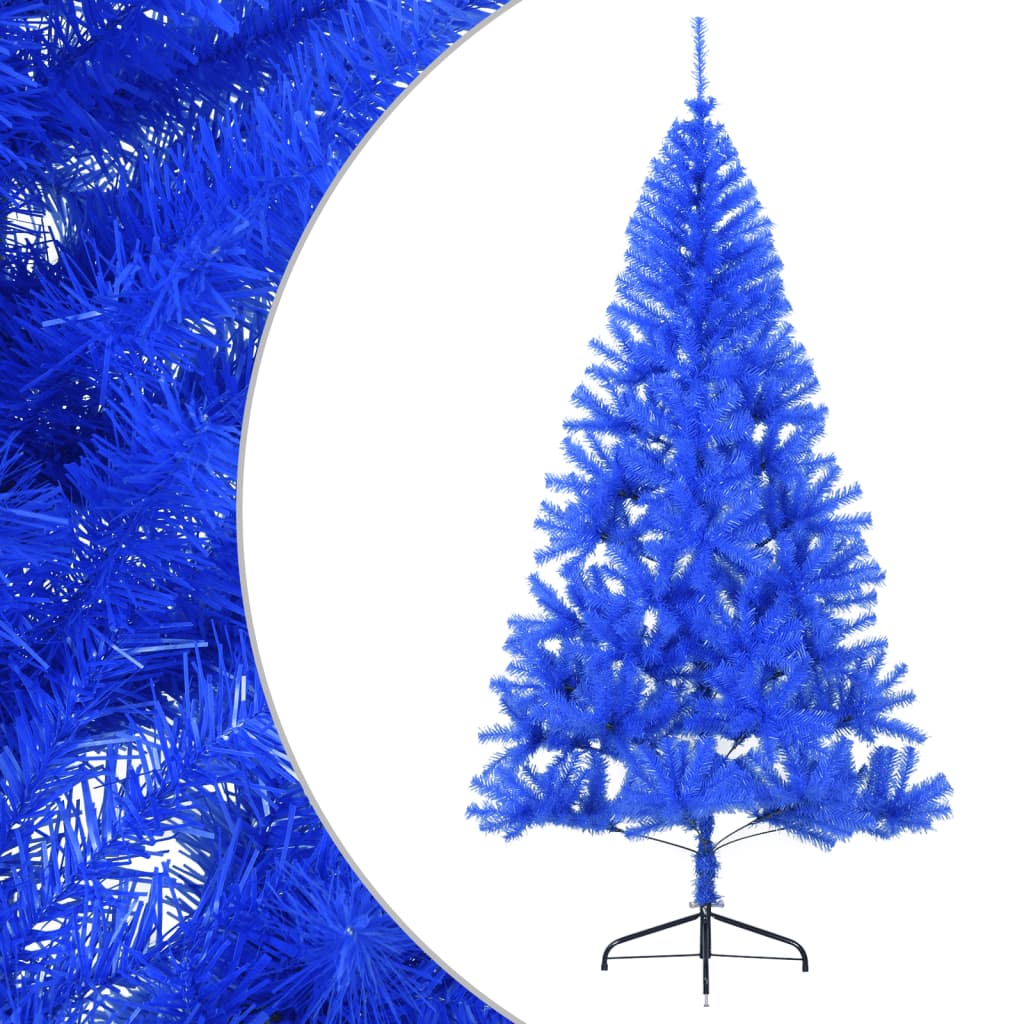 Vidaxl Kunstkerstboom med standard halv 210 cm pvc blå