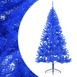 Vidaxl Kunstkerstboom med standard halv 210 cm pvc blå