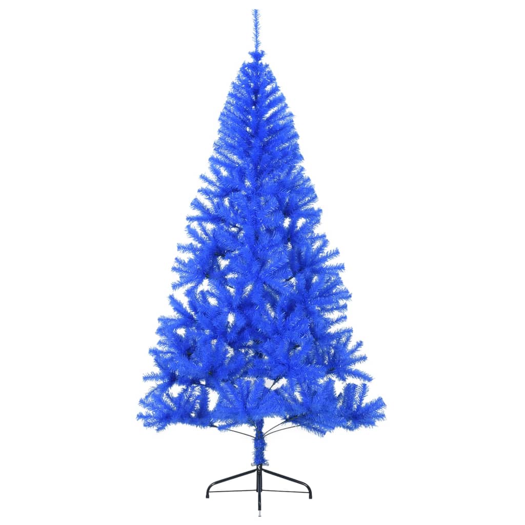Vidaxl Kunstkerstboom med standard halv 210 cm pvc blå