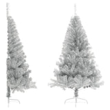VidaXL kunstig juletræshalvdel med standard 120 cm hætte sølvfarvet