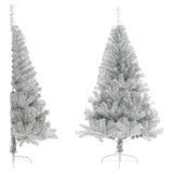 Vidaxl Kunstkerstboom halvdelen med standard 150 cm cap sølvfarvet