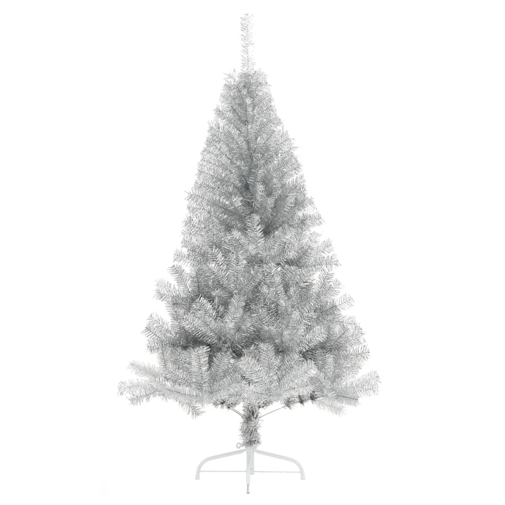 Vidaxl Kunstkerstboom halvdelen med standard 150 cm cap sølvfarvet