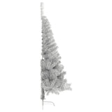 Vidaxl Kunstkerstboom halvdelen med standard 150 cm cap sølvfarvet