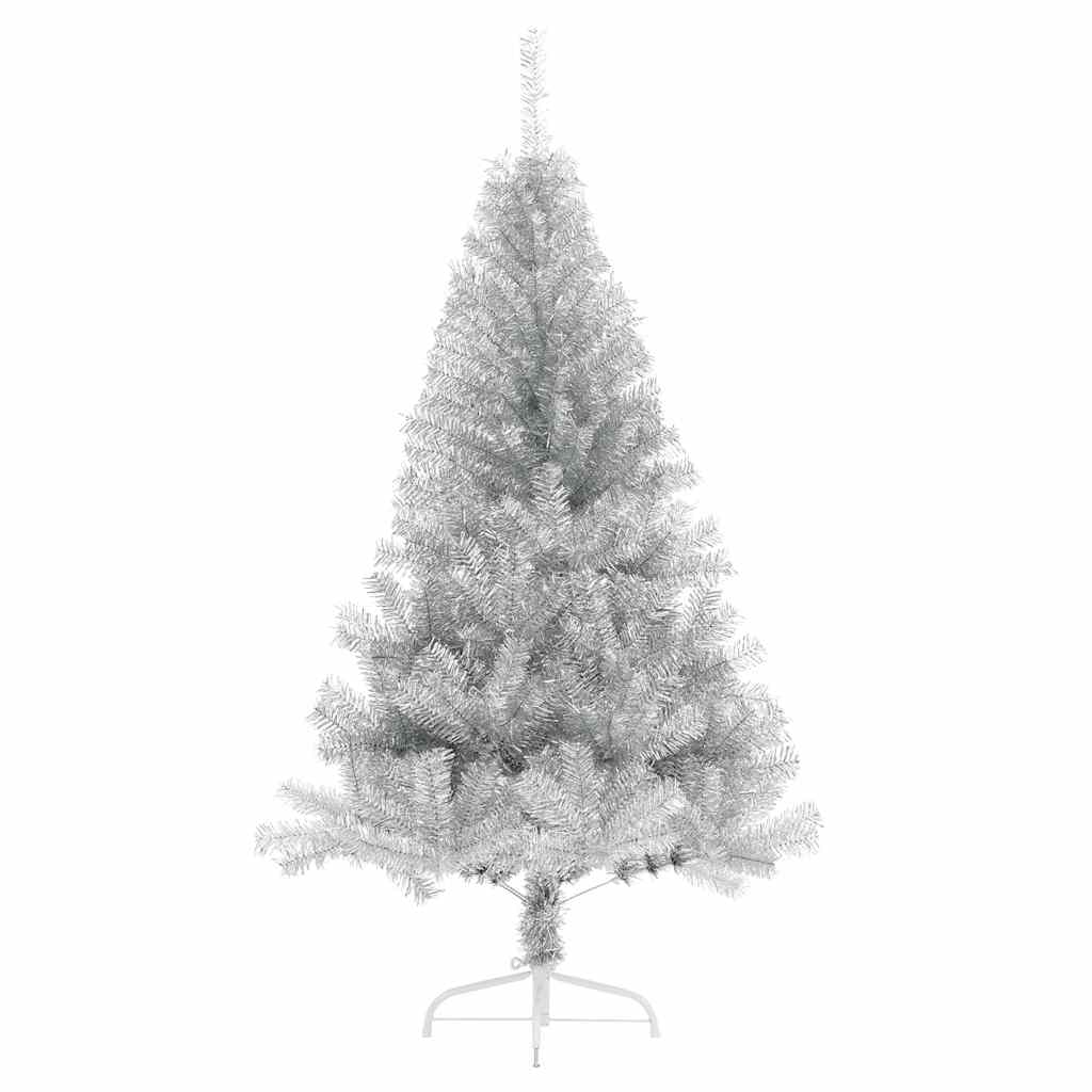 Vidaxl Kunstkerstboom halvdelen med standard 180 cm cap sølvfarvet