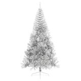 Vidaxl Kunstkerstboom halvdelen med standard 210 cm kæledyr sølvfarvet
