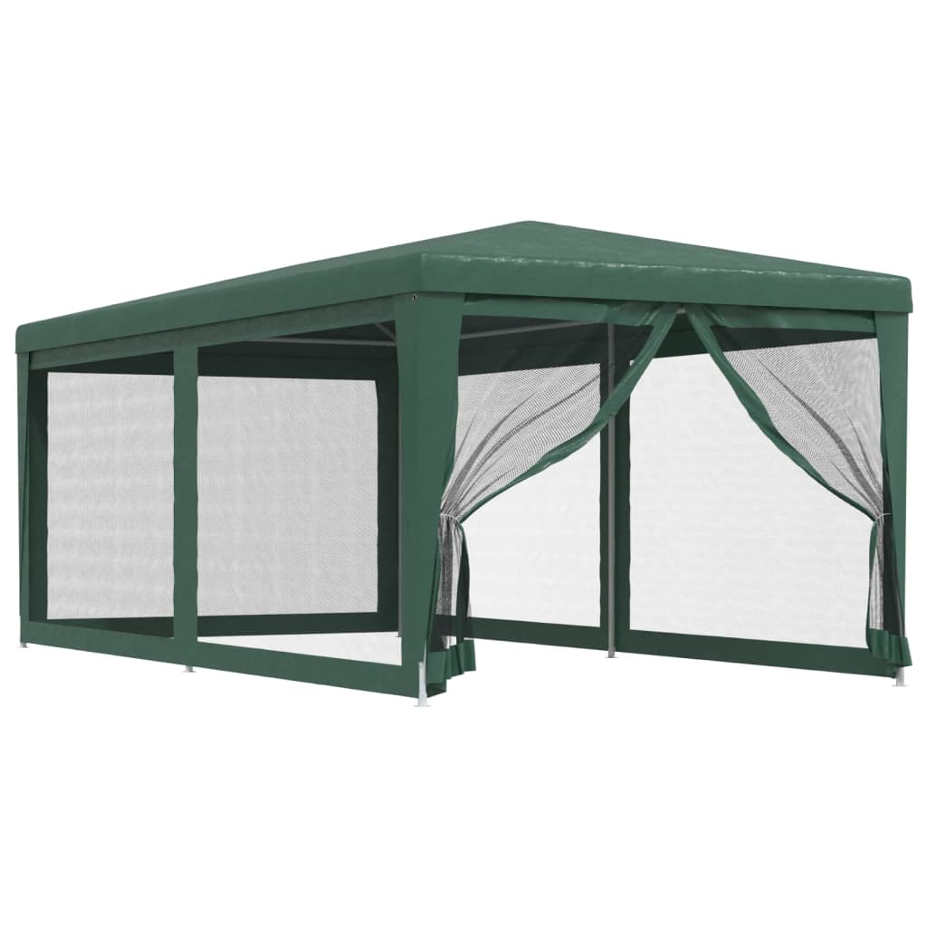 Vidaxl Party Telt med 6 mesh sidevægge 3x6 m HDPE Green