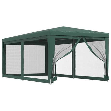Vidaxl Party Telt med 6 mesh sidevægge 3x6 m HDPE Green
