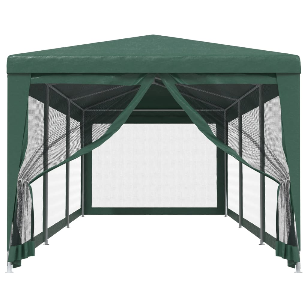 Vidaxl Party Telt med 8 mesh sidevægge 3x9 m HDPE Green