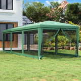 Vidaxl Party Telt med 8 mesh sidevægge 3x9 m HDPE Green