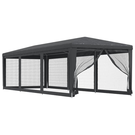 Vidaxl Party Telt med 8 mesh -sidevægge 3x9 m HDPE Anthracite -farvet