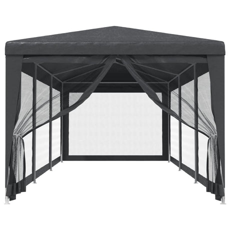 Vidaxl Party Telt med 8 mesh -sidevægge 3x9 m HDPE Anthracite -farvet