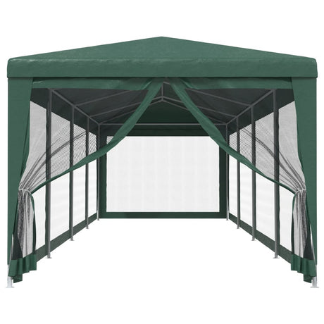 Vidaxl Party Telt med 10 mesh sidevægge 3x12 m HDPE Green
