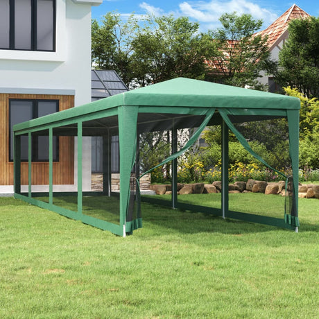 Vidaxl Party Telt med 10 mesh sidevægge 3x12 m HDPE Green