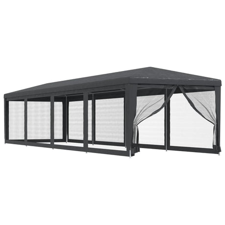 Vidaxl Party Telt med 10 mesh -sidevægge 3x12 m HDPE Anthracite -farvet
