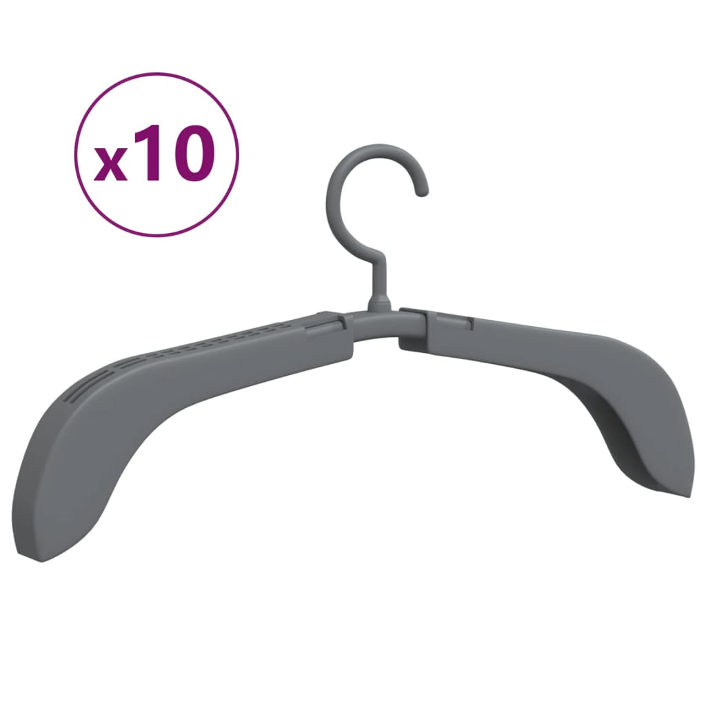 Vidaxl kledinghanger uittrekbaar 10 st grijs