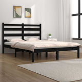Vidaxl bedframe massief grenenhout zwart 200x200 cm