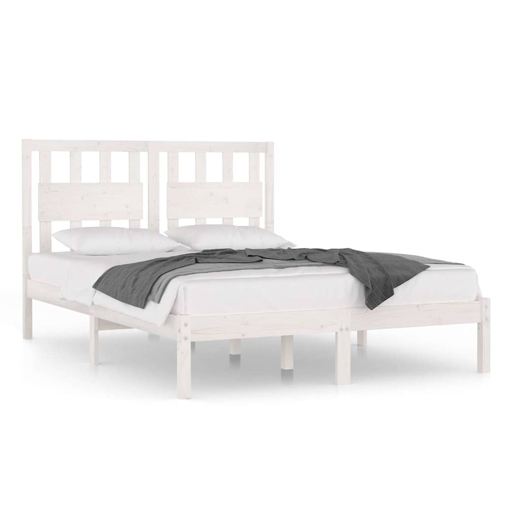 Vidaxl bedframe massief grenenhout wit 150x200 cm