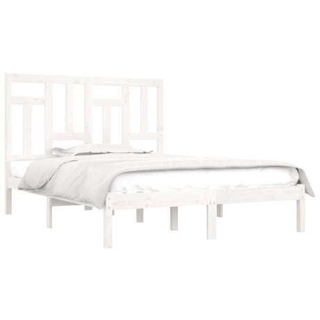 Vidaxl bedframe zonder matras massief grenenhout wit 140x190 cm