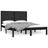 Vidaxl bedframe massief hout zwart 150x200 cm