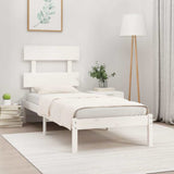 Vidaxl bedframe massief hout wit 90x200 cm
