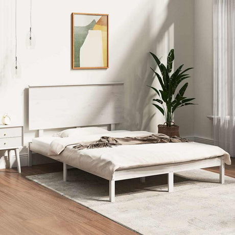 Vidaxl bedframe zonder matras massief grenenhout wit 120x200 cm