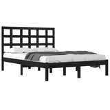 Vidaxl bedframe massief hout zwart 200x200 cm