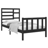 Vidaxl bedframe massief hout zwart 75x190 cm
