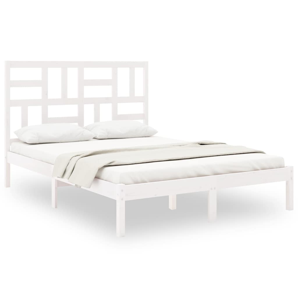 Vidaxl bedframe massief hout wit 120x200 cm