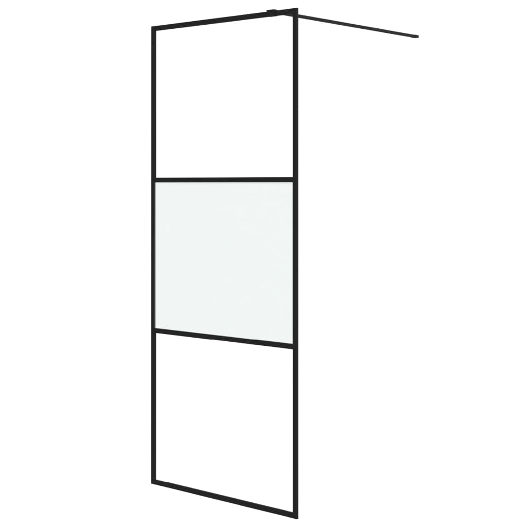 Vidaxl walk-in brusevæg 80x195 cm halvmat esg glas sort