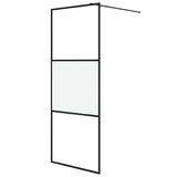 Vidaxl walk-in brusevæg 80x195 cm halvmat esg glas sort
