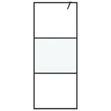 Vidaxl walk-in brusevæg 80x195 cm halvmat esg glas sort