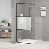 Vidaxl walk-in brusevæg 80x195 cm halvmat esg glas sort