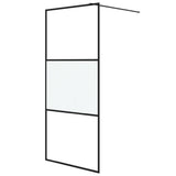 Vidaxx brusekabine 90x195 cm semi-mat ESG glas sort