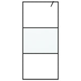 Vidaxx brusekabine 90x195 cm semi-mat ESG glas sort