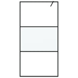 Vidaxl walk-in brusevæg 100x195 cm halvmat esg glas sort