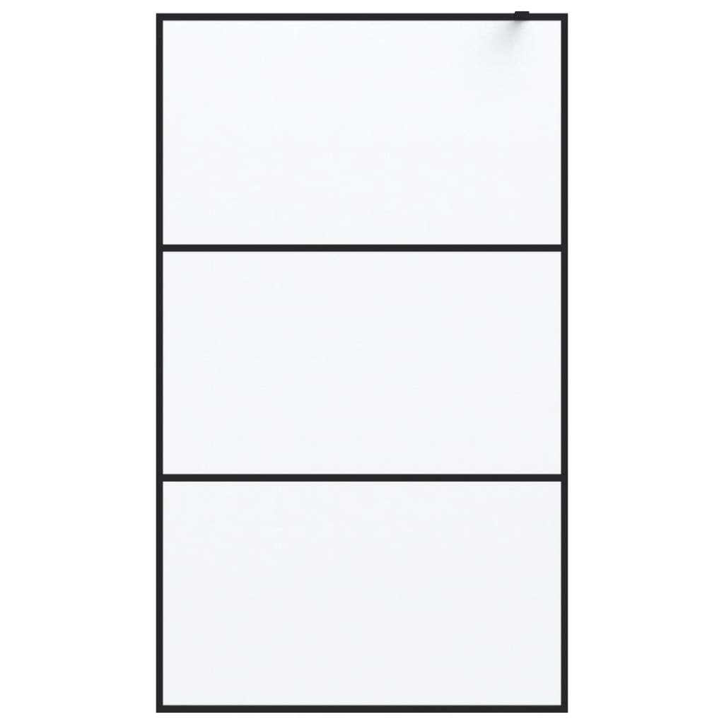 Vidaxl walk-in brusevæg 115x195 cm Mat esg glas sort