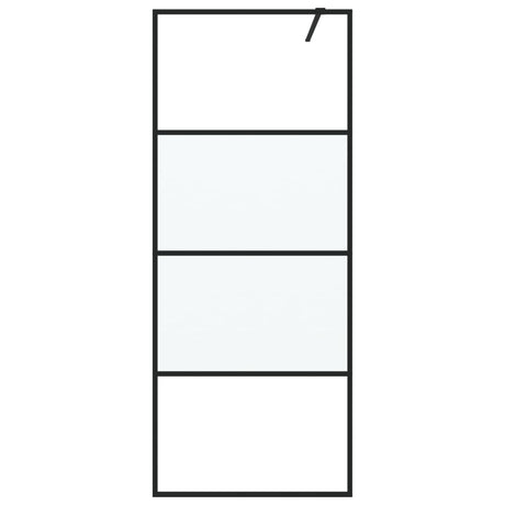 Vidaxl walk-in brusevæg 80x195 cm halvmat esg glas sort