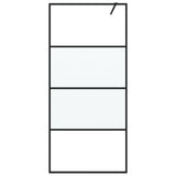 Vidaxl walk-in brusevæg 90x195 cm halvmat esg glas sort