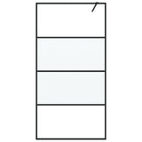 Vidaxl walk-in brusevæg 100x195 cm halvmat esg glas sort