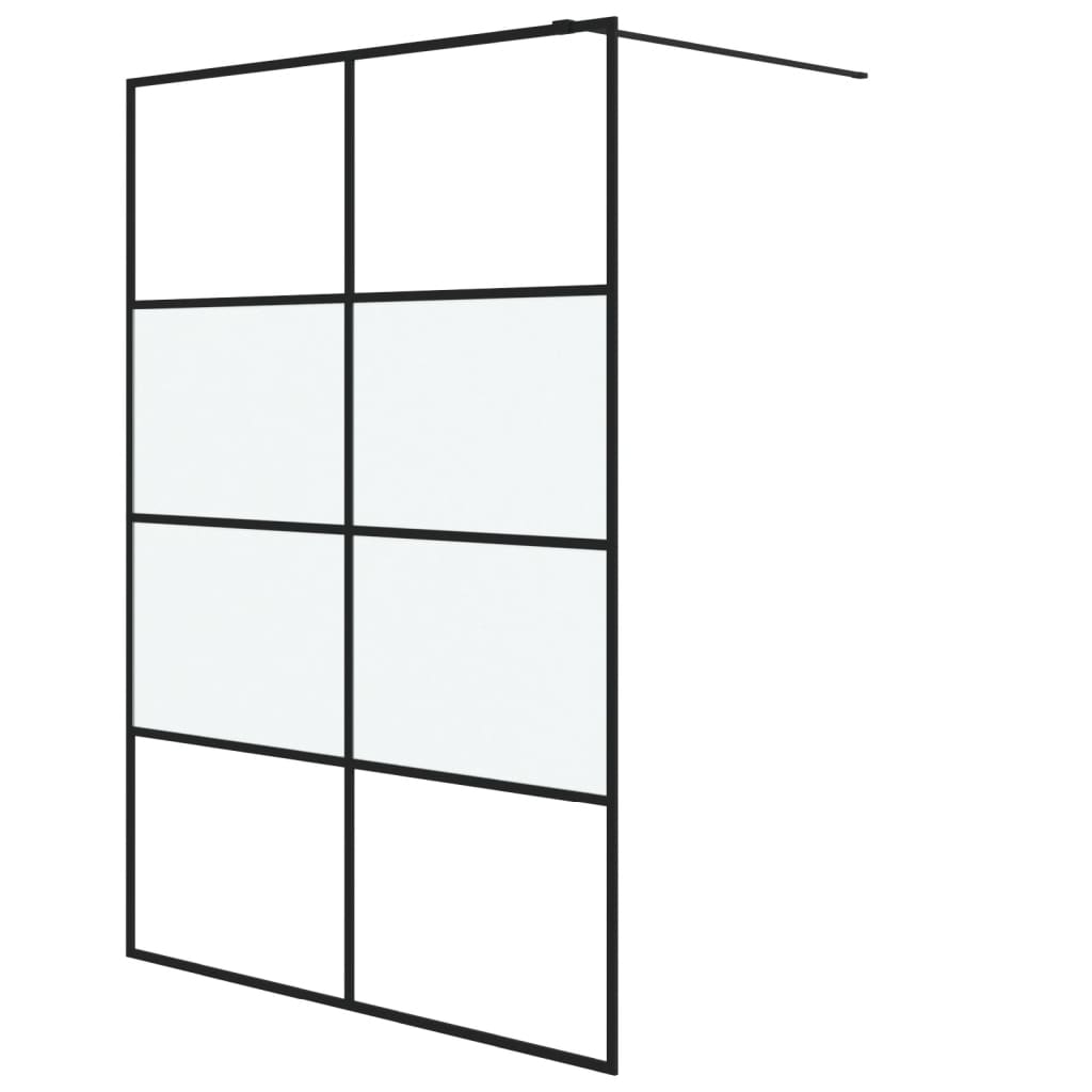 Vidaxl walk-in brusevæg 140x195 cm halvmat esg glas sort