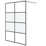Vidaxl walk-in brusevæg 140x195 cm halvmat esg glas sort